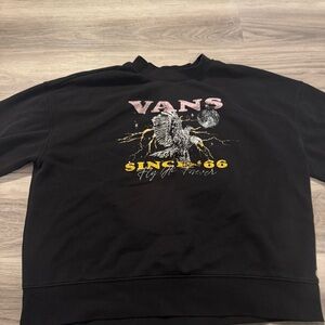 Vans Women’s Medium “Fly Hi Forever” Black Crewneck Sweatshirt
